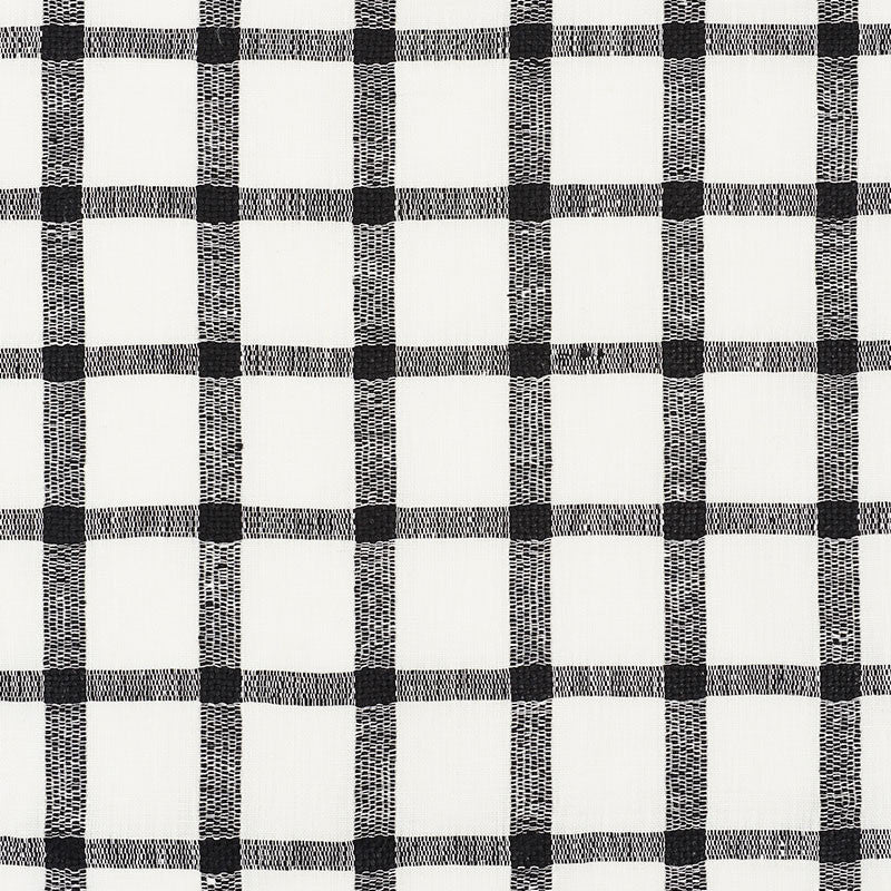 Pauline Check Casement Blackwork 72070 by Schumacher Designer Fabric VOGUE LIVING See Sample INDIA - </p><p>Repeat: Horizontal: 2" (5CM) and Vertical: 2" (5CM) 53" (135CM) - Swanky Fabrics -