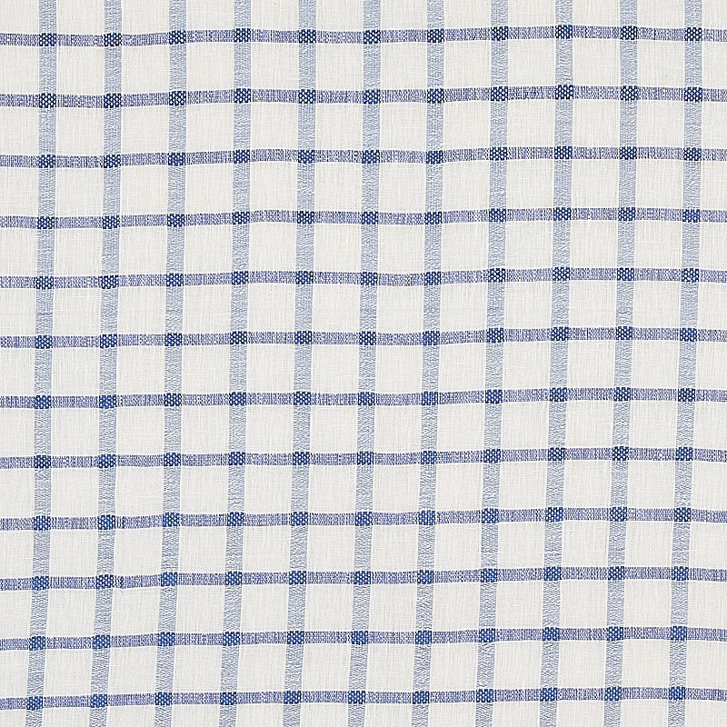 Pauline Check Casement Blue 72075 by Schumacher Designer Fabric RHAPSODY IN BLUE LINEN 100% INDIA </p><p>Repeat: Horizontal: 2" (5CM" and Vertical: 2" (5CM) 54 - Swanky Fabrics -
