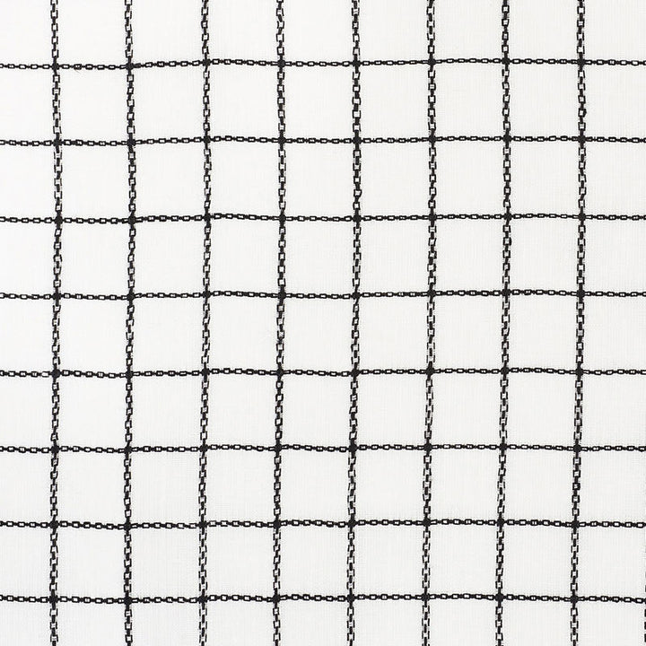 Agnes Sheer Blackwork 72082 by Schumacher Designer Fabric VOGUE LIVING See Sample INDIA - </p><p>Repeat: Horizontal: 1 1/4" (3CM) and Vertical: 1 1/4" (3CM) 55" (140CM) - Swanky Fabrics -
