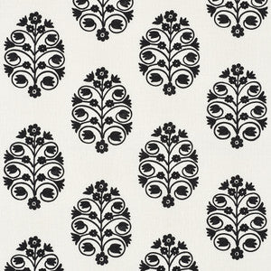 Talitha Embroidery Blackwork 72090 by Schumacher Fabric