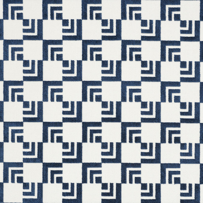 Imperial Hotel Velvet Blue 72201 by Schumacher Fabric APPLIED ARCHITECTURE COTTON 50% VISCOSE 50% INDIA MARTINDALE 60,000 </p><p>Repeat: Horizontal: 2 3/4" (7CM) and Vertical: 2 3/4" (7CM) 55 - Fabric Carolina -