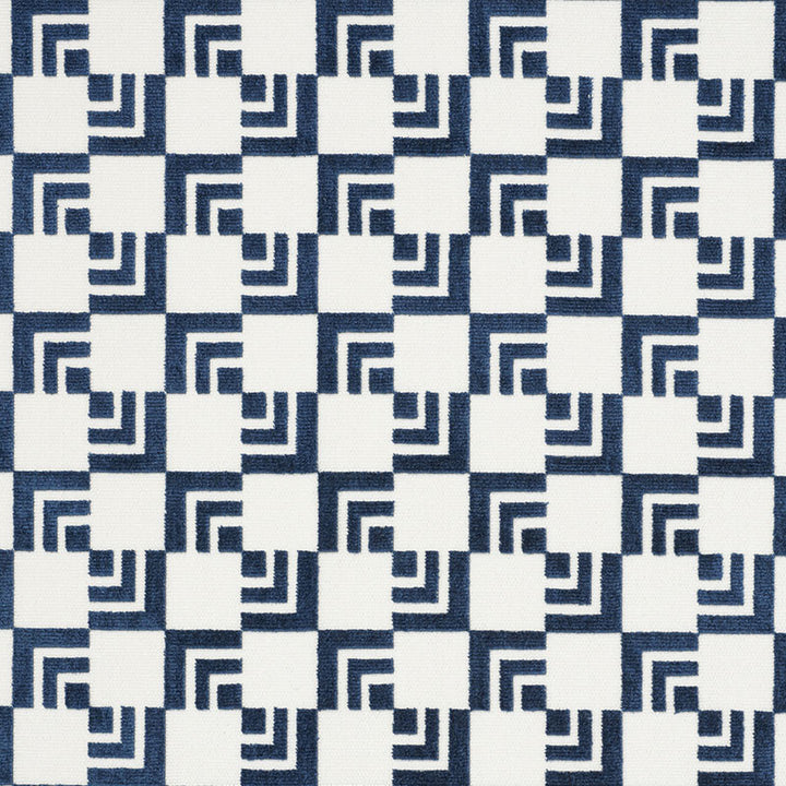 Imperial Hotel Velvet Blue 72201 by Schumacher Fabric APPLIED ARCHITECTURE COTTON 50% VISCOSE 50% INDIA MARTINDALE 60,000 </p><p>Repeat: Horizontal: 2 3/4" (7CM) and Vertical: 2 3/4" (7CM) 55 - Fabric Carolina -