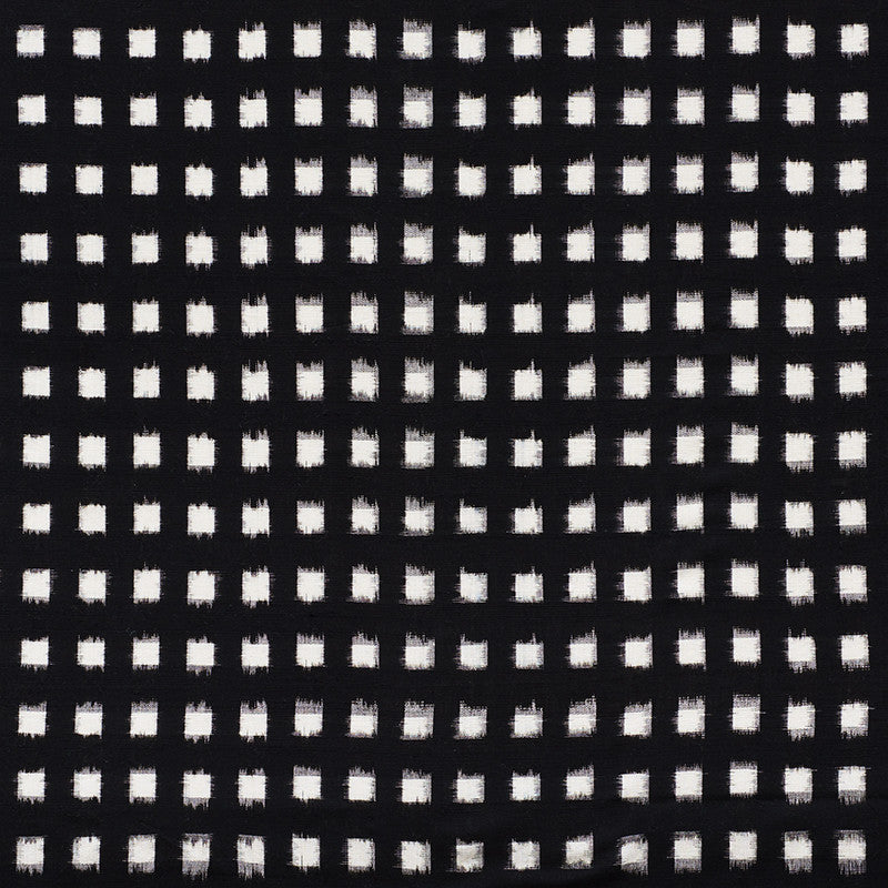Heiho Ikat Black 72351 by Schumacher Fabric Mingei 100% Cotton - Horizontal: 1.5 and Vertical: 1.75 43.5 - Fabric Carolina -