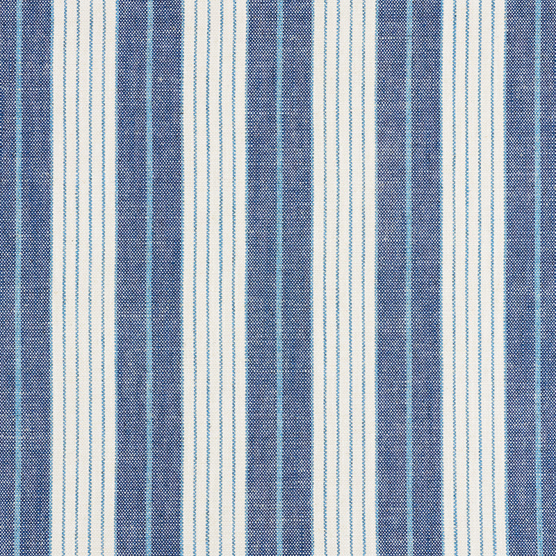 Horst Stripe Delft 72600 by Schumacher Designer Fabric Vogue-Living 45% Viscose, 23% Cotton, 22% Linen, 10% Polyester Martindale 35,000 Horizontal: 4.25 and Vertical: - 55 - Swanky Fabrics -