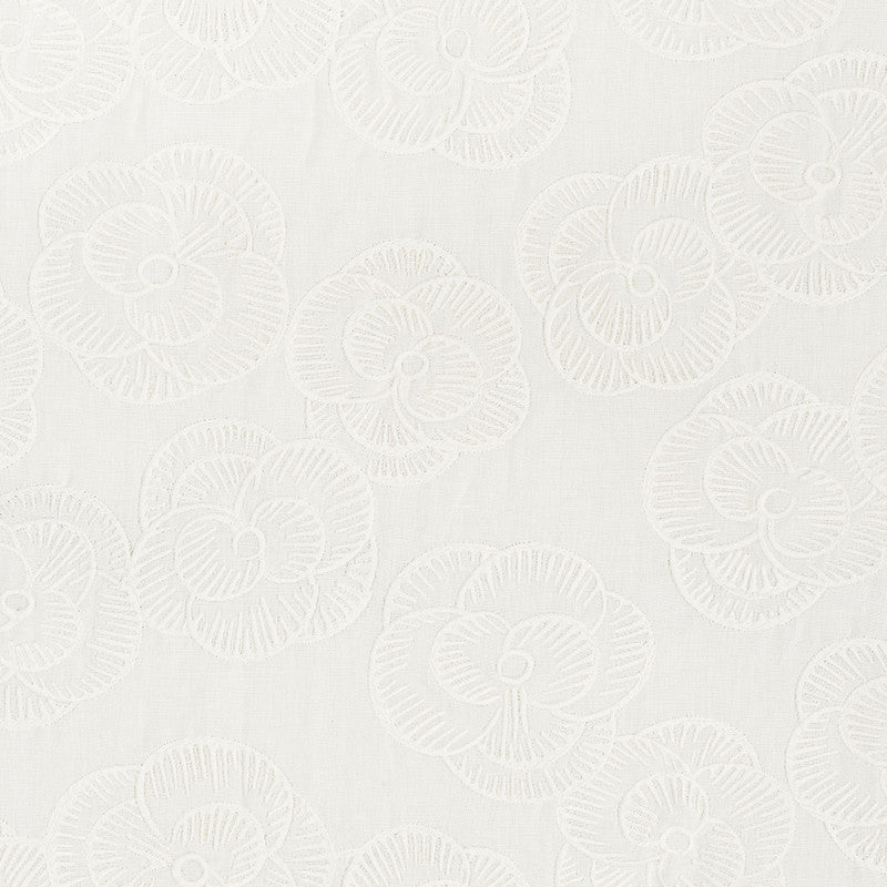 Mona Whitework 72611 by Schumacher Fabric Vogue-Living 39% Polyester, 34% Cotton, 27% Linen - Horizontal: 26 and Vertical: 15 51.5 - Fabric Carolina -