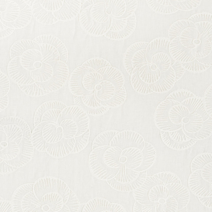 Mona Whitework 72611 by Schumacher Fabric Vogue-Living 39% Polyester, 34% Cotton, 27% Linen - Horizontal: 26 and Vertical: 15 51.5 - Fabric Carolina -