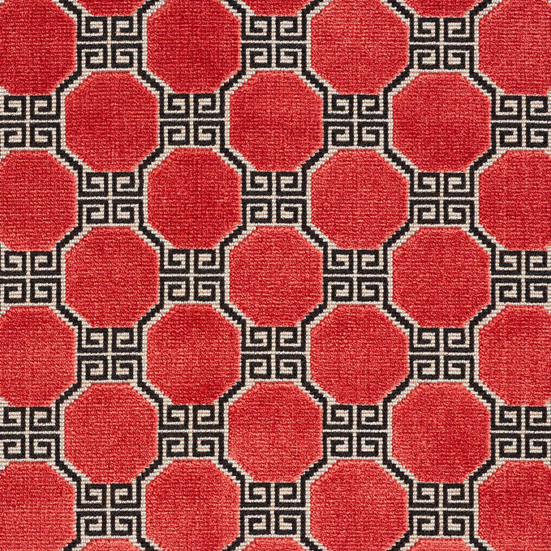 Octavia Velvet Ruby 72796 by Schumacher Designer Fabric CUT & PATTERNED VELVETS See Sample BELGIUM MEDIUM DUTY </p><p>Repeat: Horizontal: 2 1/2" (6CM) and Vertical: 2 1/2" (6CM) 53" (135CM) - Swanky Fabrics -