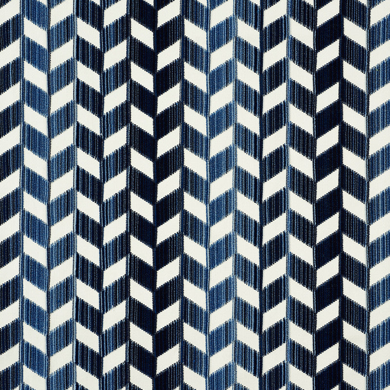 Chevron Strie Velvet Lapis 72811 by Schumacher Designer Fabric Cut-Patterned-Velvets 55% Polyester, 45% Cotton Martindale 60,000 Horizontal: 26.5 and Vertical: 2.25 53.5 - Swanky Fabrics -