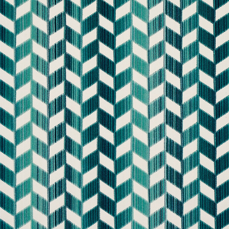 Chevron Strie Velvet Peacock 72813 by Schumacher Fabric Schumacher Fabric Chevron Strie Velvet Peacock 72813Fabric COTTON 45% INDIA </p><p>Repeat: H: HORZ. 2 3/5" (7CM), V: VERT. 2 1/5" (6CM) 55 - Fabric Carolina -