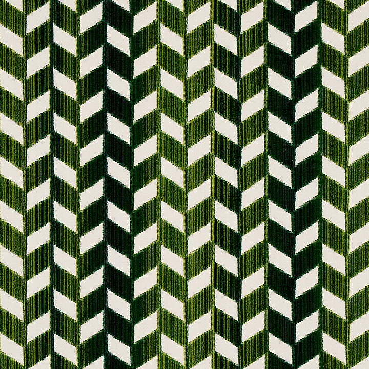 Chevron Strie Velvet Emerald 72814 by Schumacher Fabric CUT & PATTERNED VELVETS COTTON 45% POLYESTER 55% INDIA MARTINDALE 60,000 </p><p>Repeat: Horizontal: 2 3/5" (7CM) and Vertical: 2 1/5" (6CM) 55 - Fabric Carolina -