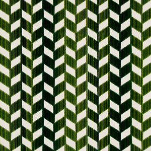 Chevron Strie Velvet Emerald 72814 by Schumacher Fabric