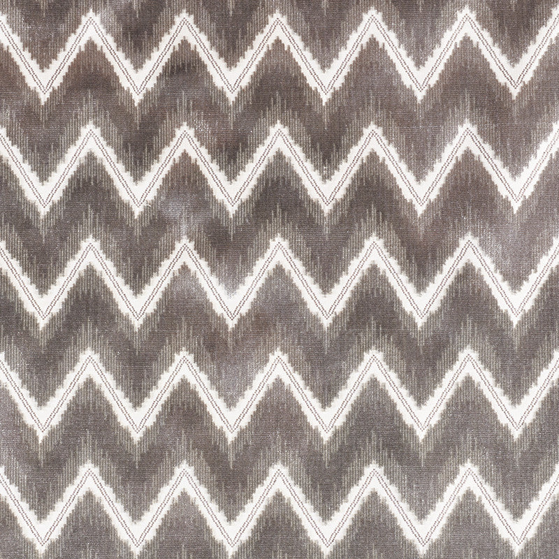 Chevron Velvet Grey 72841 by Schumacher Fabric Cut-Patterned-Velvets 50% Cotton, 50% Viscose Martindale 60,000 Horizontal: 3.25 and Vertical: 4.25 54 - Fabric Carolina -