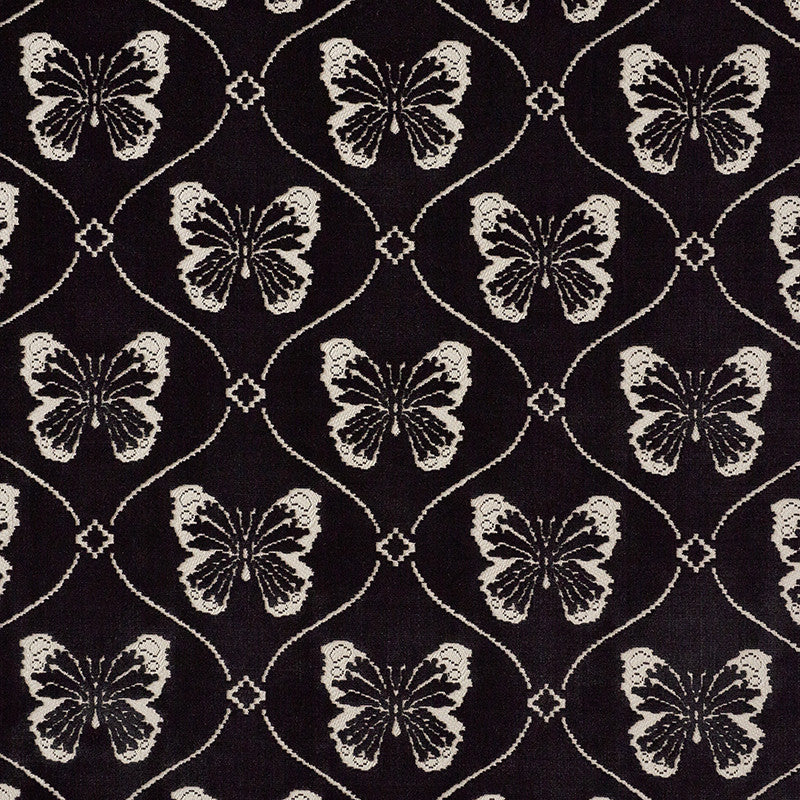Papillon Velvet Onyx 72960 by Schumacher Fabric Cut-Patterned-Velvets 82% Viscose, 18% Cotton Martindale 20,000 Horizontal: 9 and Vertical: 9 54 - Fabric Carolina -