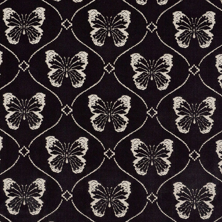 Papillon Velvet Onyx 72960 by Schumacher Fabric CUT & PATTERNED VELVETS VISCOSE 82% COTTON 18% BELGIUM MARTINDALE 20,000 </p><p>Repeat: Horizontal: 9" (23CM) and Vertical: 9" (23CM) 54 - Fabric Carolina -
