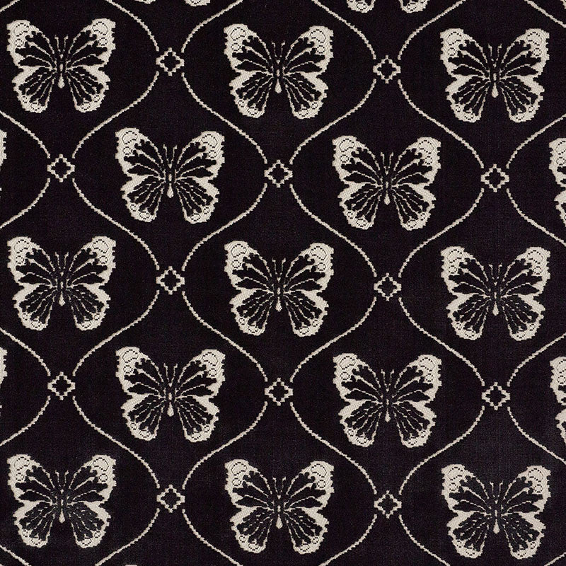 Papillon Velvet Onyx 72960 by Schumacher Fabric CUT & PATTERNED VELVETS See Sample BELGIUM MEDIUM DUTY </p><p>Repeat: Horizontal: 9" (23CM) and Vertical: 9" (23CM) 54" (137CM) - Fabric Carolina -