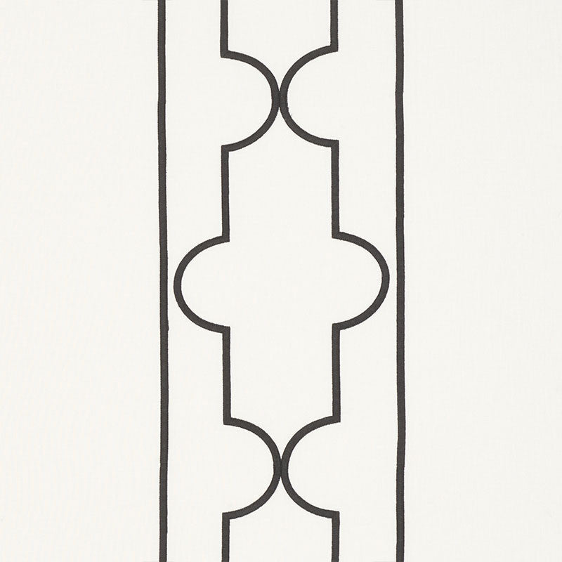 Limitless Lattice Black & White 73071 by Schumacher Fabric ORIENT EXPRESS See Sample INDIA - </p><p>Repeat: Horizontal: 30" (76CM) and Vertical: 15 1/4" (39CM) 57 1/2" (146CM) - Fabric Carolina -