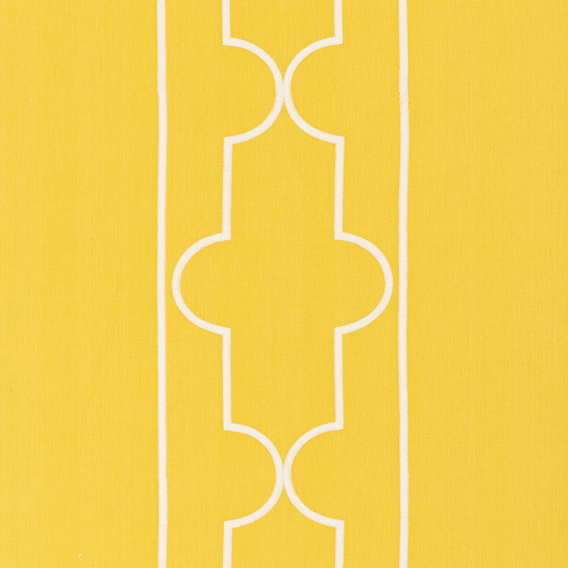 Limitless Lattice Yellow 73072 by Schumacher Fabric Orient-Express 48% Cotton, 39% Linen, 13% Polyester Martindale 39,000 Horizontal: 30 and Vertical: 15.25 57.5 - Fabric Carolina -
