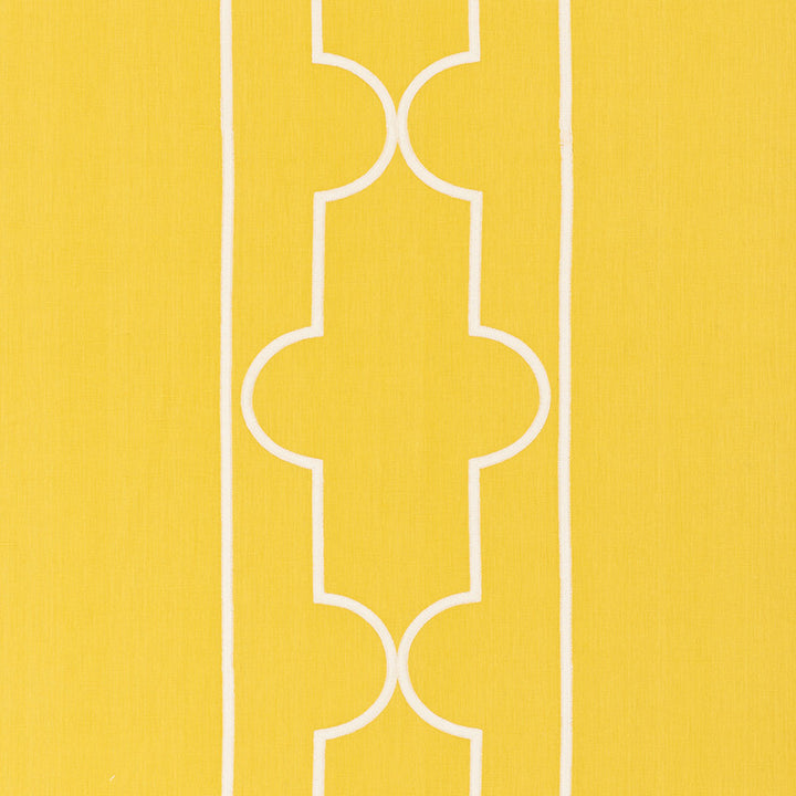 Limitless Lattice Yellow 73072 by Schumacher Fabric Orient-Express 48% Cotton, 39% Linen, 13% Polyester Martindale 39,000 Horizontal: 30 and Vertical: 15.25 57.5 - Fabric Carolina -