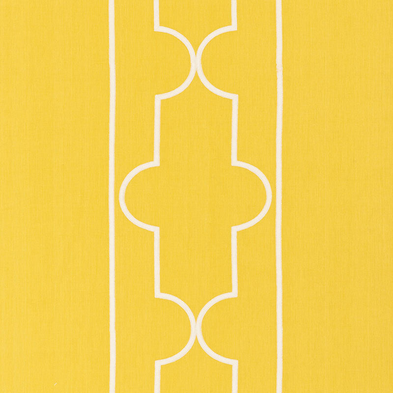 Limitless Lattice Yellow 73072 by Schumacher Fabric ORIENT EXPRESS COTTON 48% LINEN 39% INDIA MARTINDALE 39,000 </p><p>Repeat: Horizontal: 30" (76CM) and Vertical: 15 1/4" (39CM) 57.5 - Fabric Carolina -