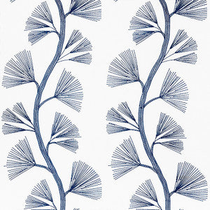 Ginkgo Embroidery Marine 73081 by Schumacher Fabric