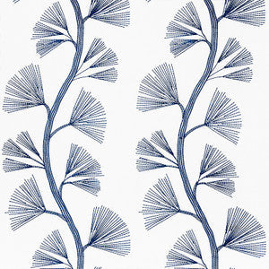Ginkgo Embroidery Marine 73081 by Schumacher Fabric