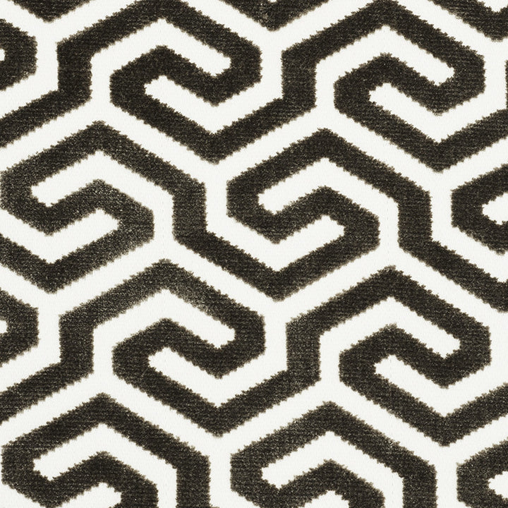 Ming Fret Velvet Taupe 73101 by Schumacher Fabric Cut-Patterned-Velvets 54% Cotton, 46% Viscose Wyzenbeek 50,000 Horizontal: 3.75 and Vertical: 3.125 50 - Fabric Carolina -