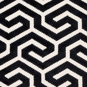 Ming Fret Velvet Black 73107 by Schumacher Fabric