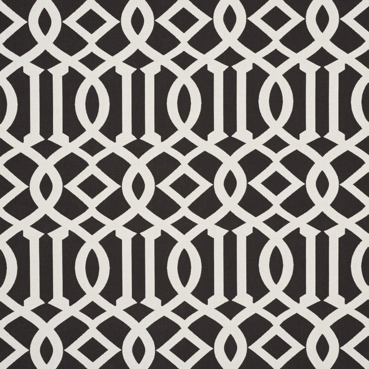 Imperial Trellis Indoor/Outdoor Black 73162 by Schumacher Fabric Indooroutdoor-Ii-Prints-Wovens 100% Polyester Wyzenbeek 30,000 Horizontal: 7 and Vertical: 12.25 54.75 - Fabric Carolina -