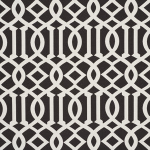 Imperial Trellis Indoor/Outdoor Black 73162 by Schumacher Fabric