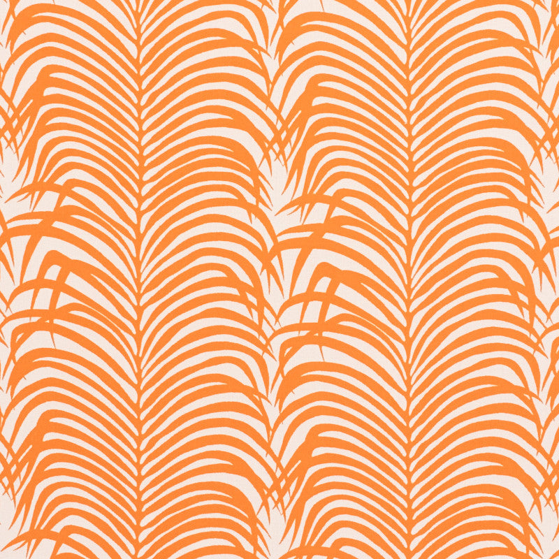 Zebra Palm Indoor/Outdoor Orange 73172 by Schumacher Fabric Indooroutdoor-Ii-Prints-Wovens 100% Polyester Wyzenbeek 30,000 Horizontal: 13.75 and Vertical: 17.5 54.5 - Fabric Carolina -