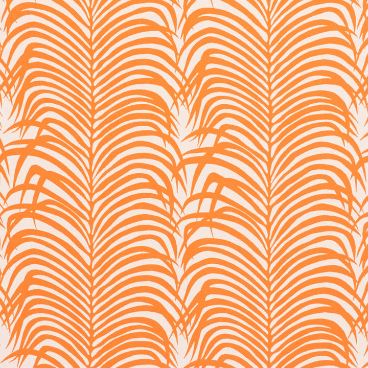 Zebra Palm Indoor/Outdoor Orange 73172 by Schumacher Fabric Indooroutdoor-Ii-Prints-Wovens 100% Polyester Wyzenbeek 30,000 Horizontal: 13.75 and Vertical: 17.5 54.5 - Fabric Carolina -