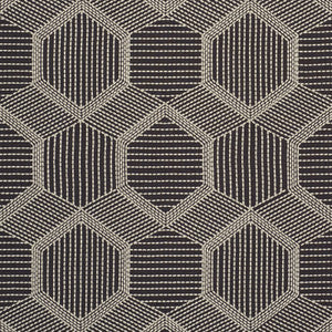 Tortuga Embroidery Black 73202 by Schumacher Fabric