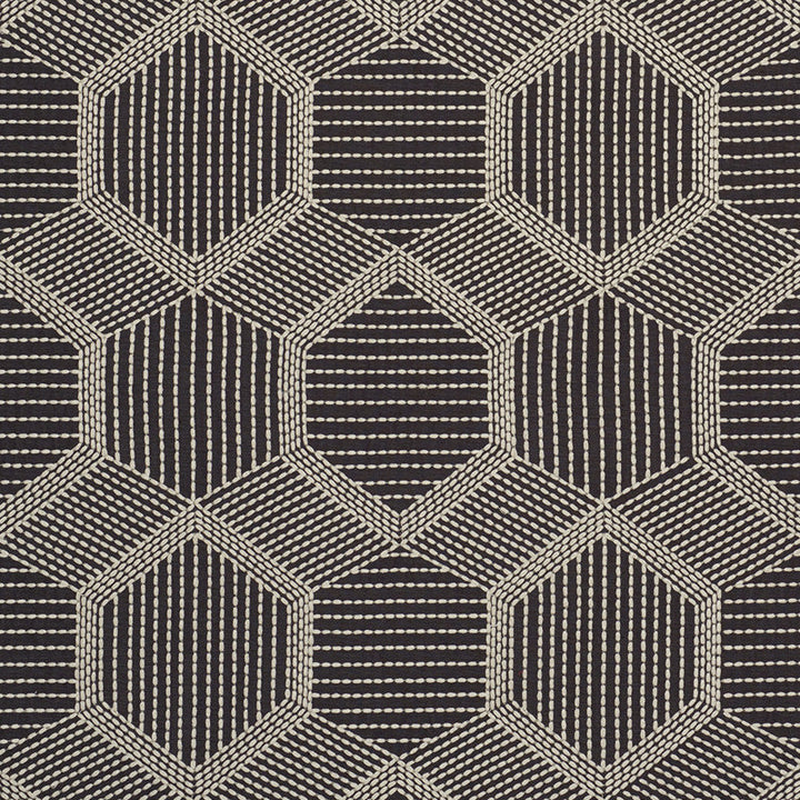 Tortuga Embroidery Black 73202 by Schumacher Designer Fabric Au-Naturel 60% Polyester, 40% Viscose - Horizontal: 12.25 and Vertical: 14.75 49.5 - Swanky Fabrics -