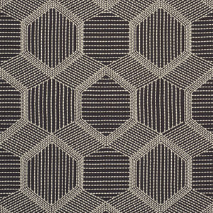 Tortuga Embroidery Black 73202 by Schumacher Fabric
