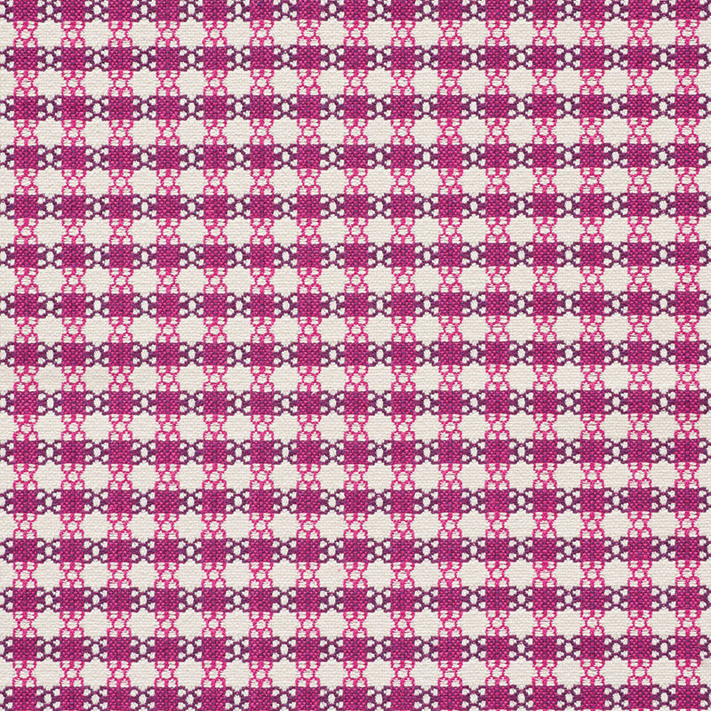 Checkmate Berry 73433 by Schumacher Fabric HAPPY TOGETHER COTTON 53% VISCOSE 25% ITALY MARTINDALE 26,000 </p><p>Repeat: Horizontal: 1 1/2" (4CM) and Vertical: 1" (3CM) 55.5 - Fabric Carolina -