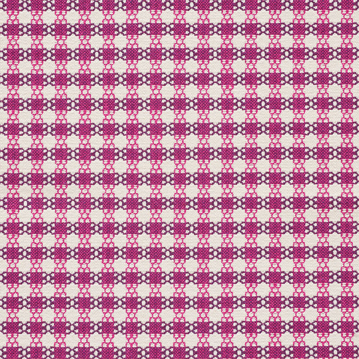 Checkmate Berry 73433 by Schumacher Fabric HAPPY TOGETHER COTTON 53% VISCOSE 25% ITALY MARTINDALE 26,000 </p><p>Repeat: Horizontal: 1 1/2" (4CM) and Vertical: 1" (3CM) 55.5 - Fabric Carolina -