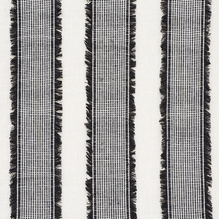 Tulum Black 73591 by Schumacher Fabric Happy-Together 70% Linen, 30% Cotton - Horizontal: 8.25 and Vertical: - 49.5 - Fabric Carolina -