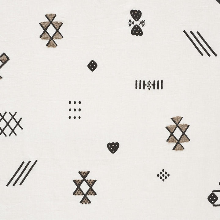 Samsun Embroidery Carbon 73670 by Schumacher Fabric Au-Naturel 85% Linen, 12% Polyester, 3% Acrylic - Horizontal: 53 and Vertical: 29.75 54 - Fabric Carolina -