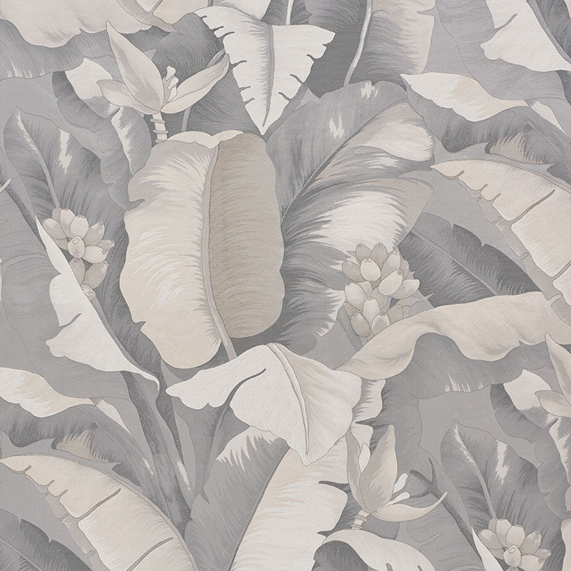 Botanico Platinum 73891 by Schumacher Fabric Modern-Botanicals 51% Viscose, 30% Cotton, 19% Silk - Horizontal: 27.125 and Vertical: 37.5 54.25 - Fabric Carolina -