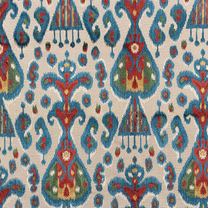 Tabriz Ikat Velvet Multi 73930 by Schumacher Fabric
