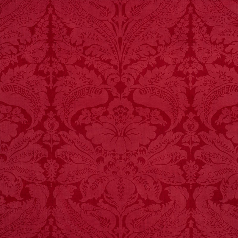 Cordwain Velvet Red 73952 by Schumacher Fabric Schumacher Fabric Cordwain Velvet Red 73952Fabric COTTON 84% ITALY </p><p>Repeat: H: HORZ. 27" (69CM) , V: VERT. 42" (107CM) 56.25 - Fabric Carolina -