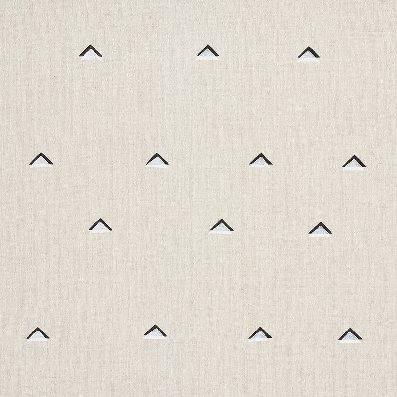 Overlapping Triangles Black & White 74020 by Schumacher Fabric Caroline-Z-Hurley 100% Linen - Horizontal: 18 and Vertical: 18 54 - Fabric Carolina -