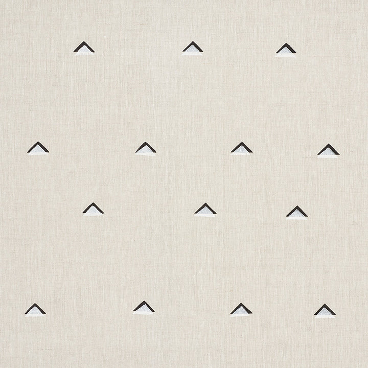 Overlapping Triangles Black & White 74020 by Schumacher Fabric Caroline-Z-Hurley 100% Linen - Horizontal: 18 and Vertical: 18 54 - Fabric Carolina -