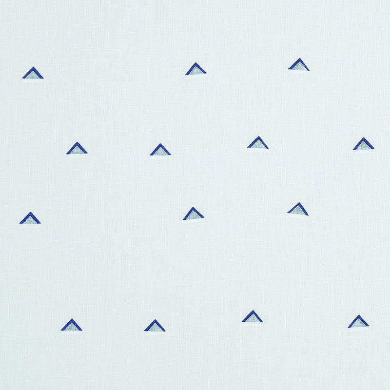 Overlapping Triangles Navy & White 74021 by Schumacher Designer Fabric CAROLINE Z HURLEY LINEN 100% UNITED STATES OF AMERICA </p><p>Repeat: Horizontal: 18" (45Cm) and Vertical: 18" (45Cm) 54 - Swanky Fabrics -