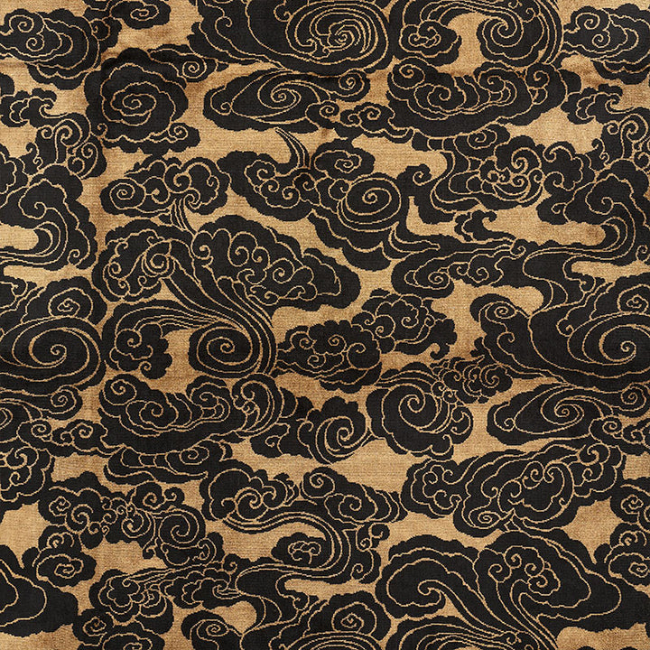 Sozan Velvet Gold & Onyx 74060 by Schumacher Fabric CUT & PATTERNED VELVETS See Sample BELGIUM - </p><p>Repeat: Horizontal: 26 1/2" (67CM) and Vertical: 30 1/4" (77CM) 53 1/4" (135CM) - Fabric Carolina -