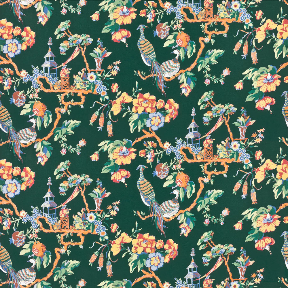 7439-19 Oriental Sage by Bassett Mcnab Fabric BASSETT MCNAB PRINTS 100%COT USA Horizontal: 54 and Vertical: 25.25 54 in - Fabric Carolina -