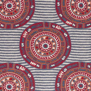 Corfu Navy Multi 74470 by Schumacher Fabric