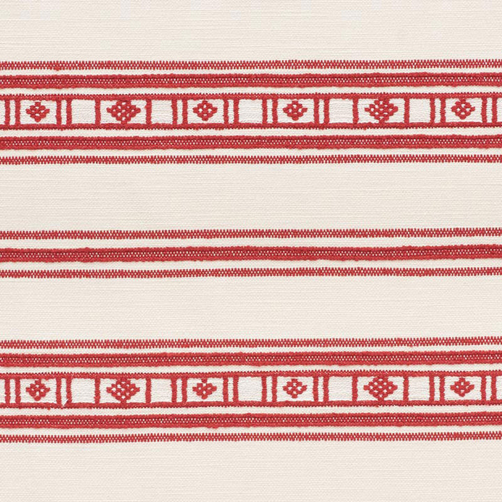 Buena Vista Red 74480 by Schumacher Fabric PRIMITIVE BEAUTY See Sample BELGIUM - </p><p>Repeat: Horizontal: 9" (23CM) and Vertical: 9 5/8" (24CM) 54 1/4" (138CM) - Fabric Carolina -