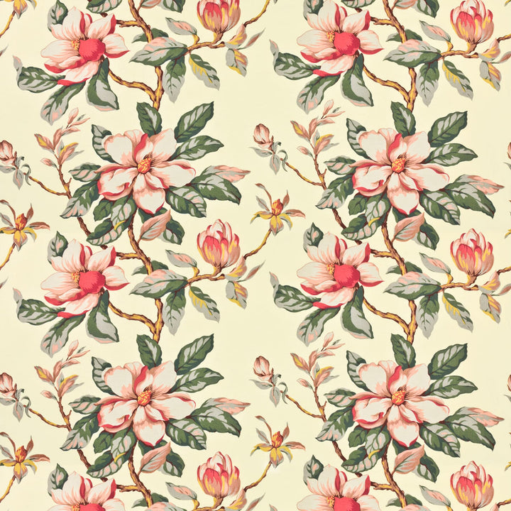 7460-7 Magnolia Grandiflora by Bassett Mcnab Fabric BASSETT MCNAB PRINTS 65%LIN 26%COT 9%NYL UK MARTINDALE WEAR TEST (50 000 CIRCULAR RUBS) Horizontal: 27.000 and Vertical: 25.250 54 in - Fabric Carolina -