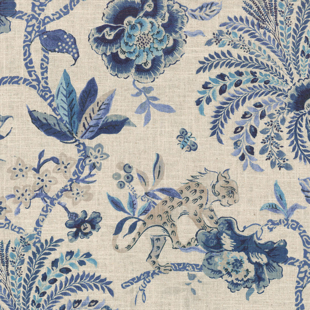 Braganza Ink 750543 by Williamsburg Designer Fabric CWF CLASSICS V 55% Linen 45% Cotton CHINA Wyzenbeek 27,000 Horizontal: 13.50" and Vertical: 25.25" 54" - Swanky Fabrics -